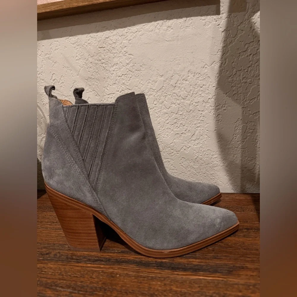 MARC FISHER Women's Suede Leather Gadri Boho Ankle Boots Booties Sz10M